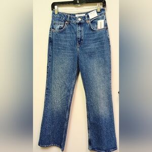 Topshop Blue Relaxed Flare Jeans